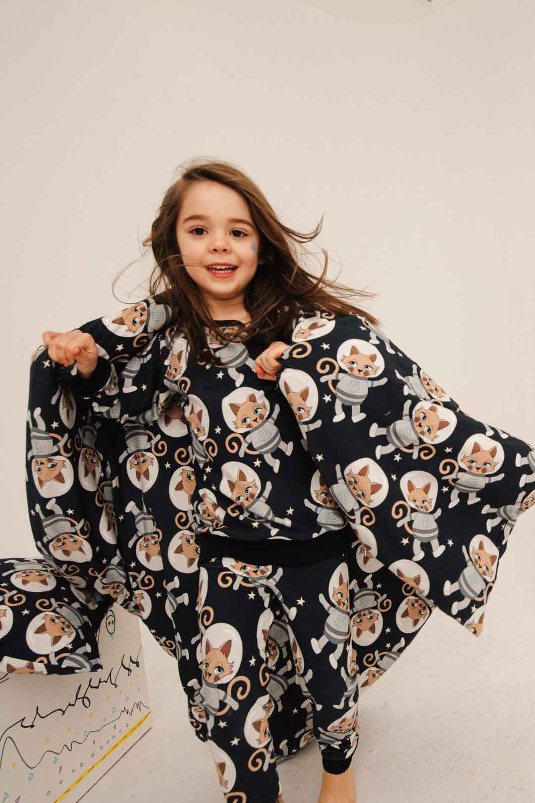 Dear Sophie - Astrocat Dark Kids Sleepwear top